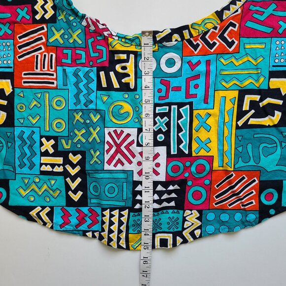 Homemade Apron 26" Waist Funky Colorful Print Tie in Back Half Circle - Picture 3 of 7